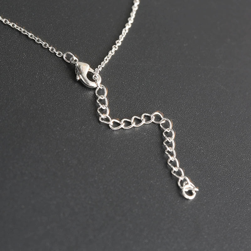 Alloy Heartshaped Microinlay Mixed Gem Inlay Women's Ball Chain Clavicle Necklace Pendant - Image 3
