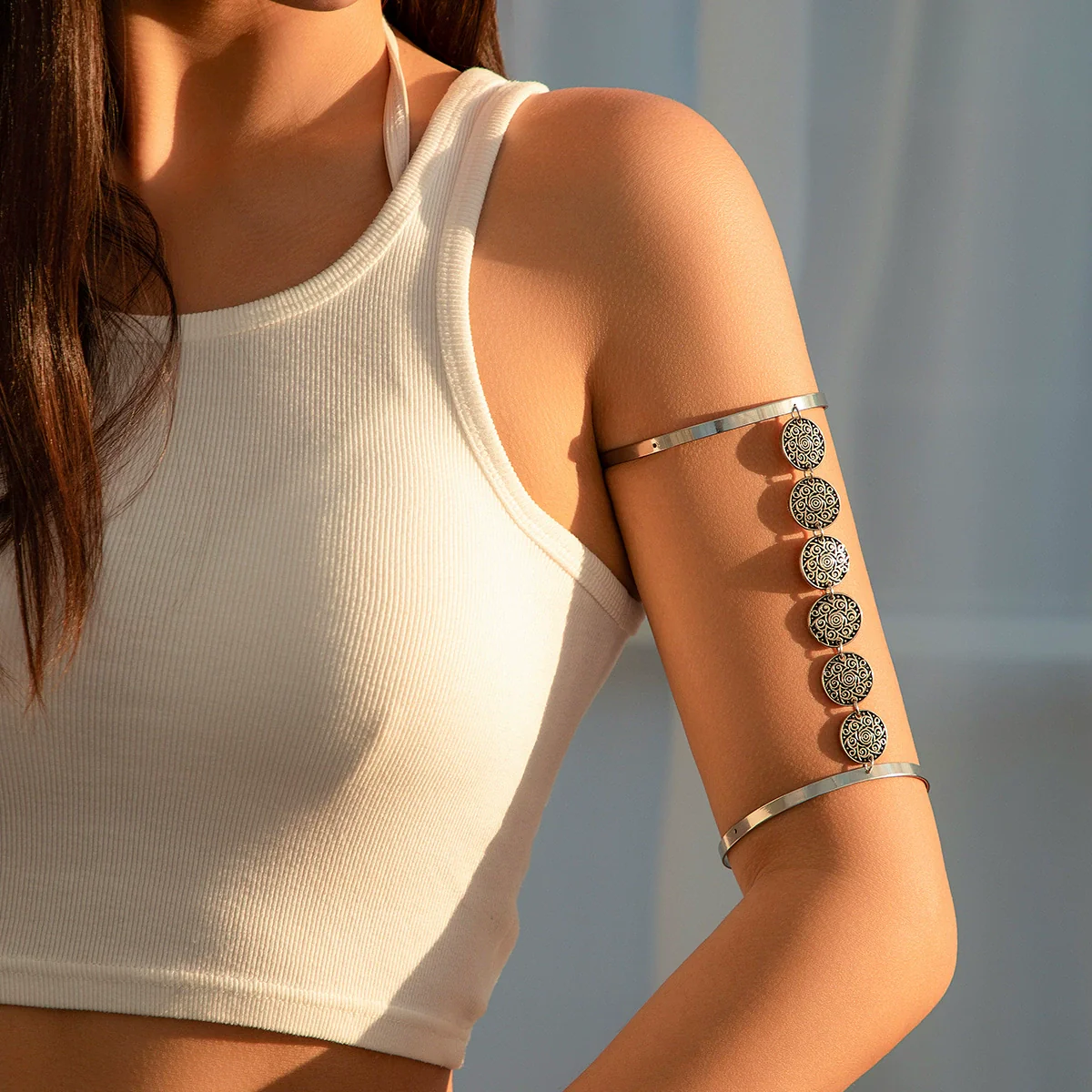 Alloy Heartshaped Open Bracelet Leg Chain Arm Chain With Electroplating For Women - Image 2