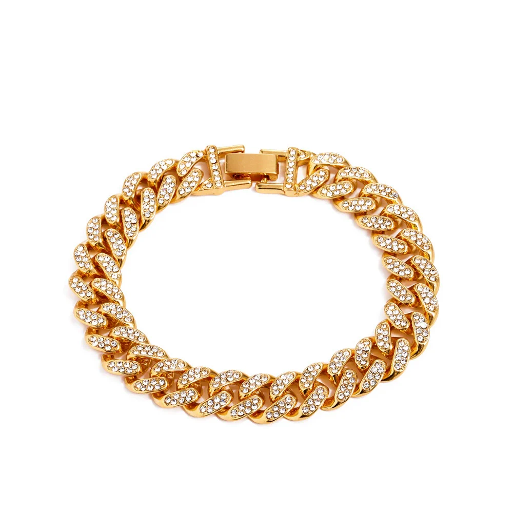Alloy Hip Hop Geometric Diamond Cuban Bracelet Unisex Jewelry - Image 12