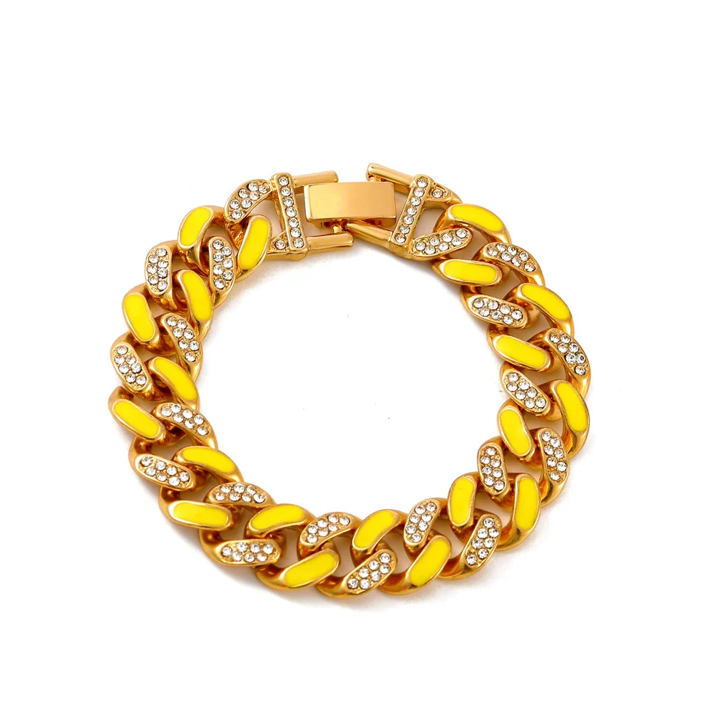 Alloy Hip Hop Geometric Diamond Cuban Bracelet Unisex Jewelry - Image 18