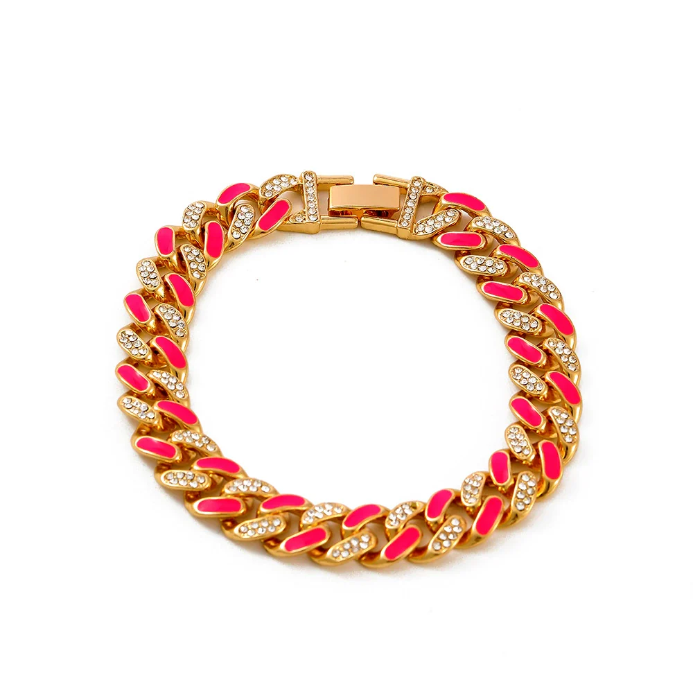 Alloy Hip Hop Geometric Diamond Cuban Bracelet Unisex Jewelry - Image 20