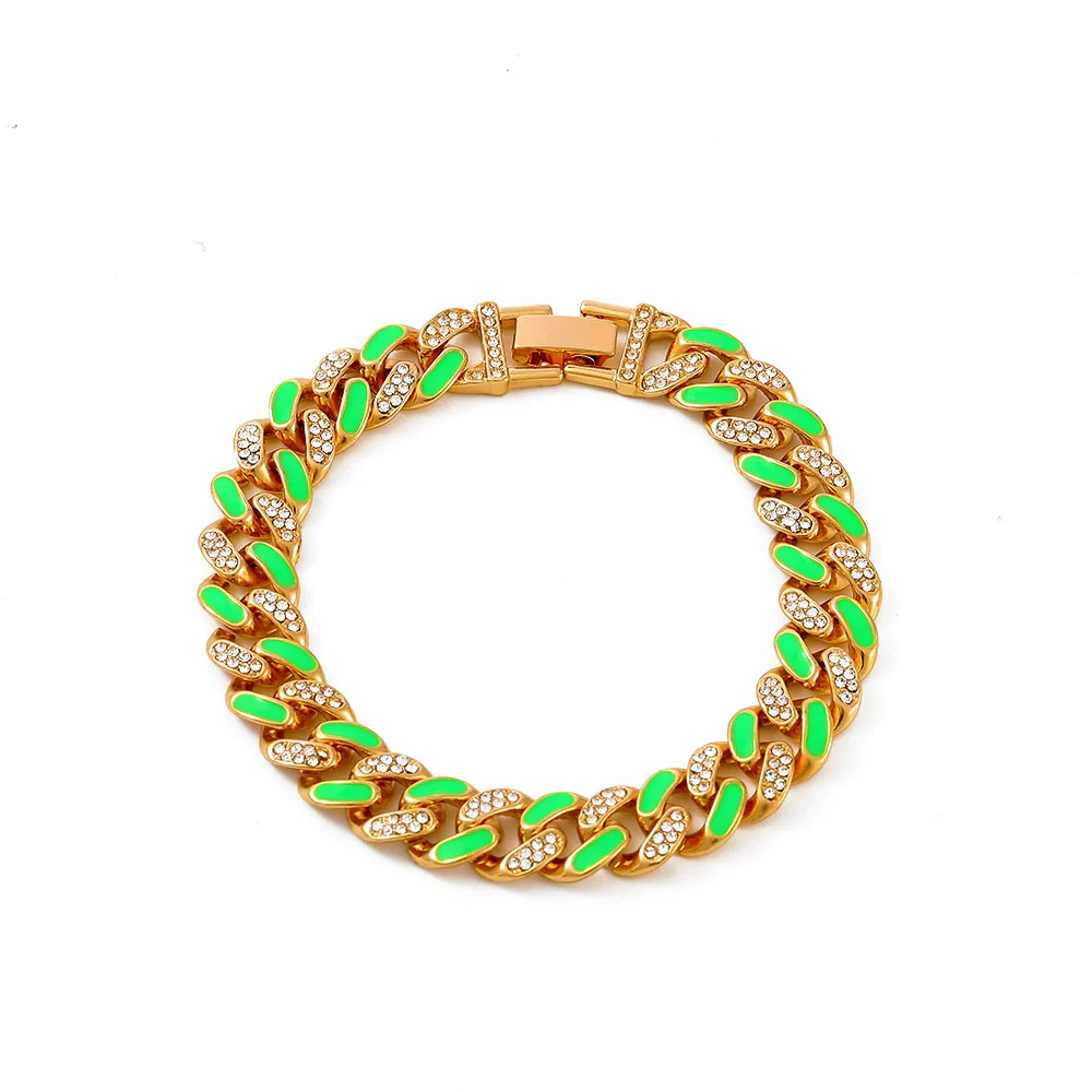 Alloy Hip Hop Geometric Diamond Cuban Bracelet Unisex Jewelry - Image 21