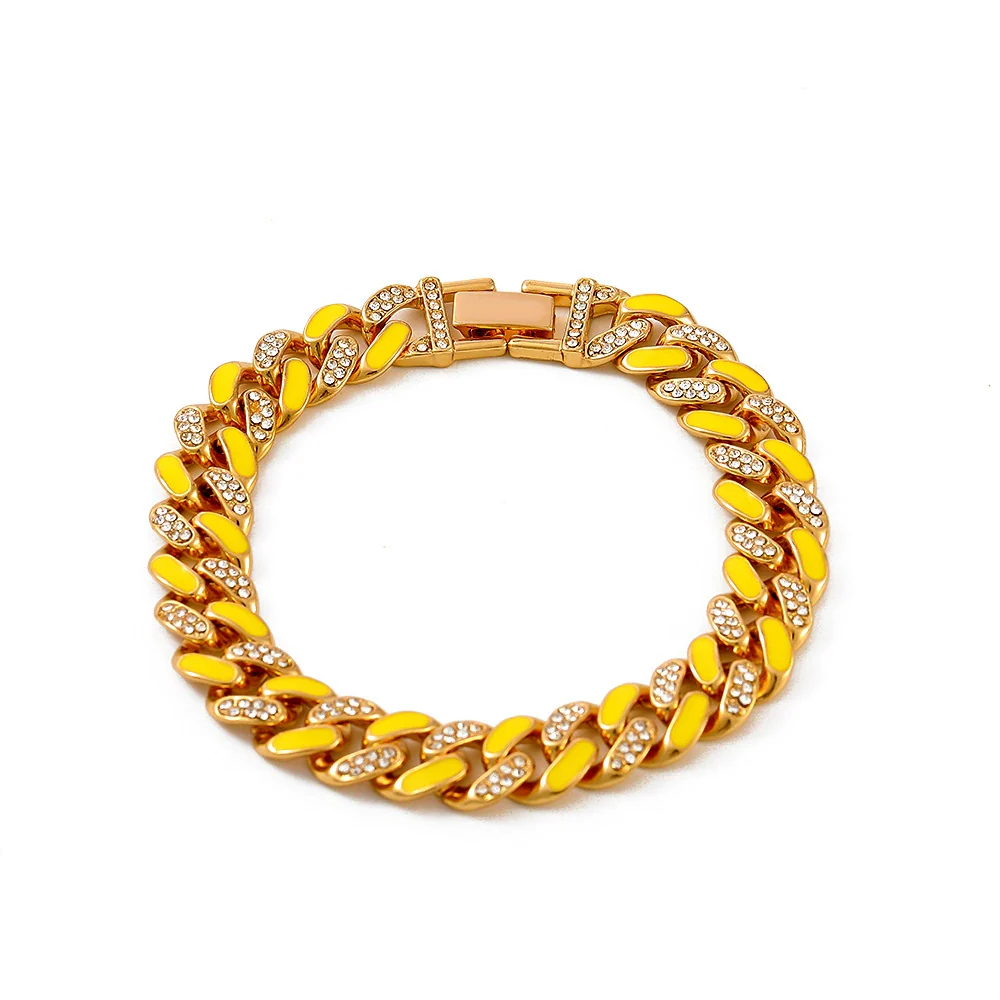 Alloy Hip Hop Geometric Diamond Cuban Bracelet Unisex Jewelry - Image 22