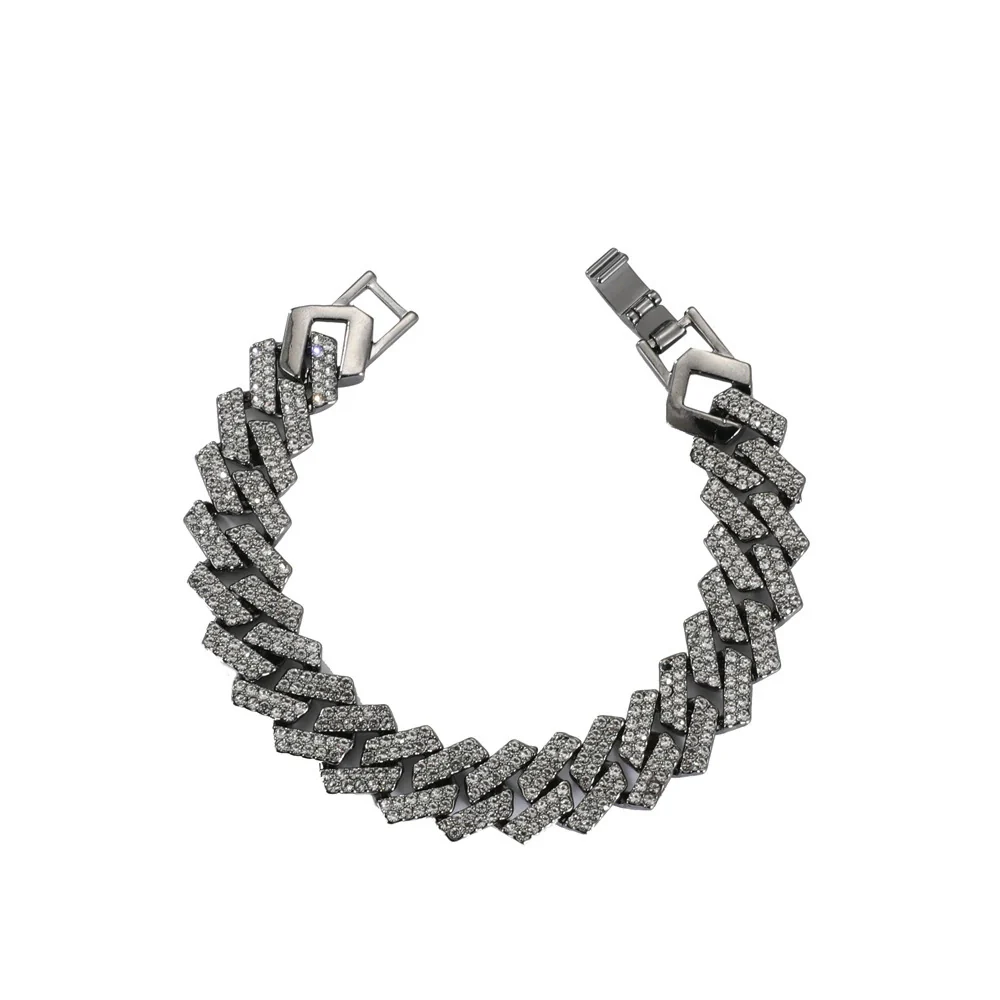 Alloy Hip Hop Geometric Diamond Cuban Bracelet Unisex Jewelry - Image 32