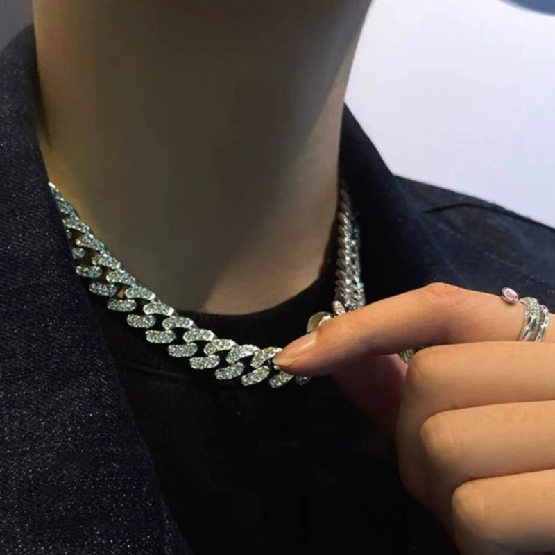 Alloy Hip Hop Geometric Diamond Cuban Bracelet Unisex Jewelry - Image 4