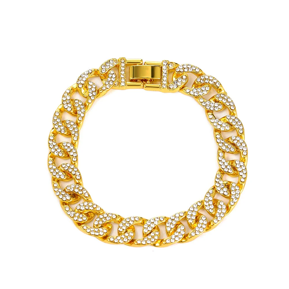 Alloy Hip Hop Geometric Diamond Cuban Bracelet Unisex Jewelry - Image 7