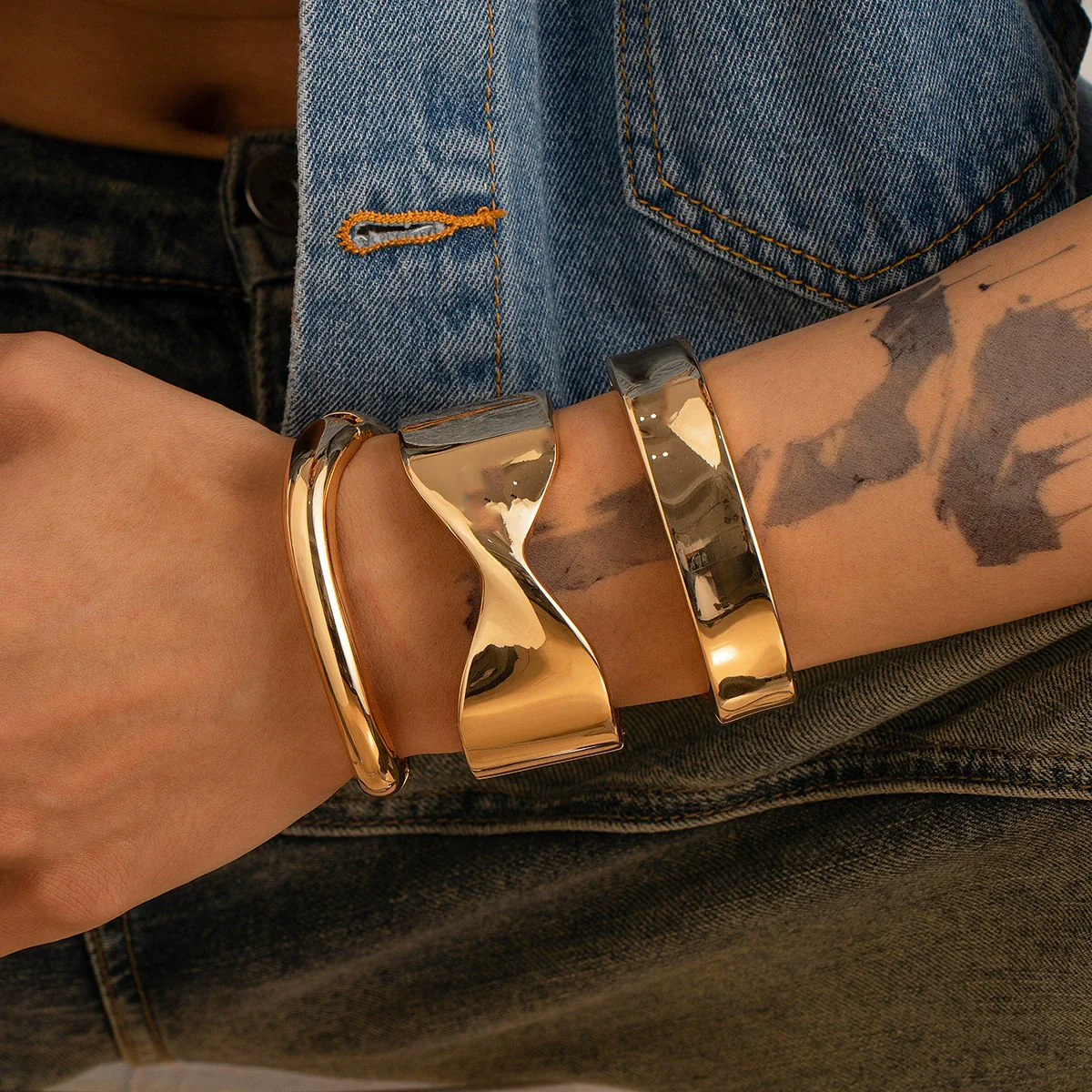 Alloy Hiphop Fashion Glitter Irregular Men's Bracelet With Electroplating - Image 4