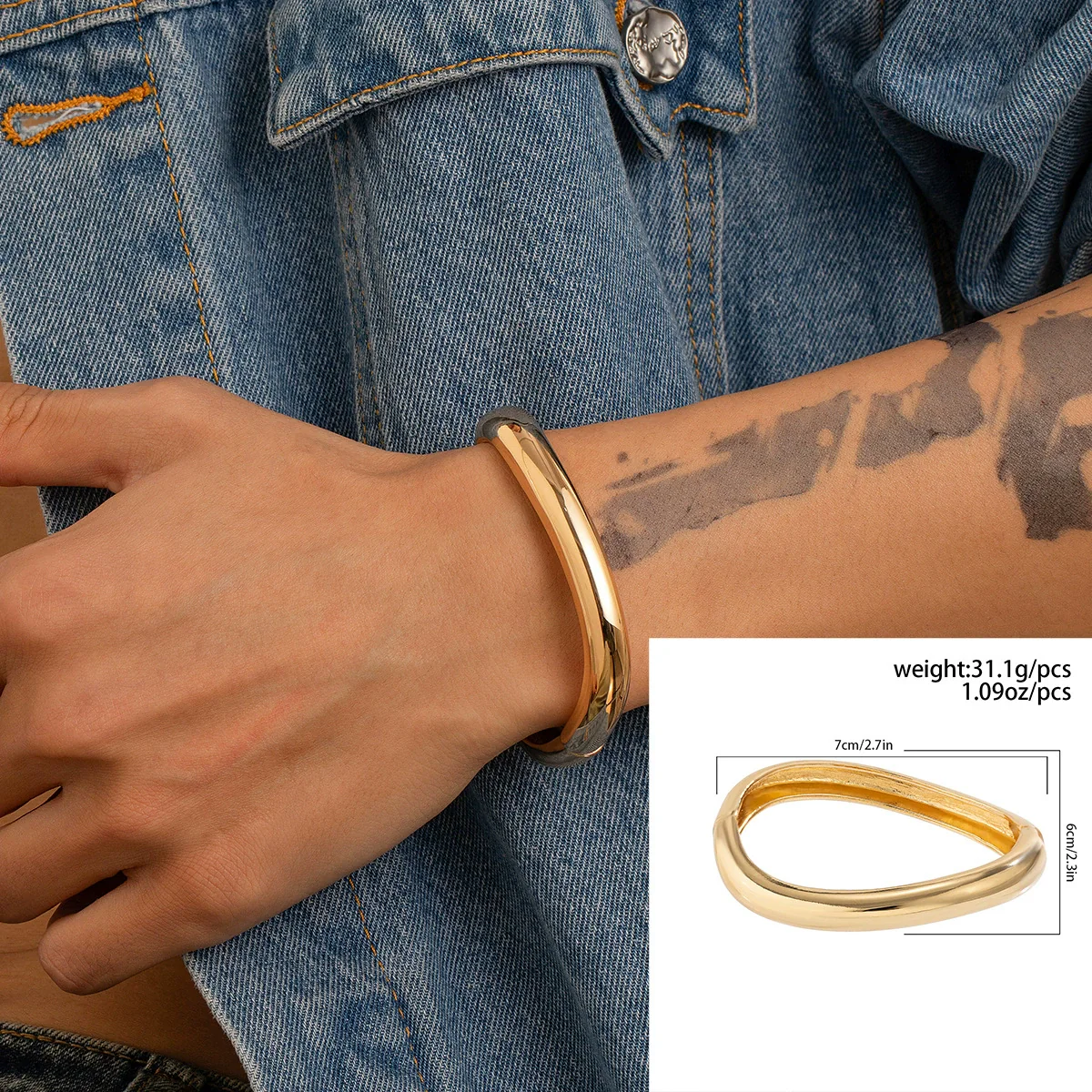 Alloy Hiphop Fashion Glitter Irregular Men's Bracelet With Electroplating - Image 6