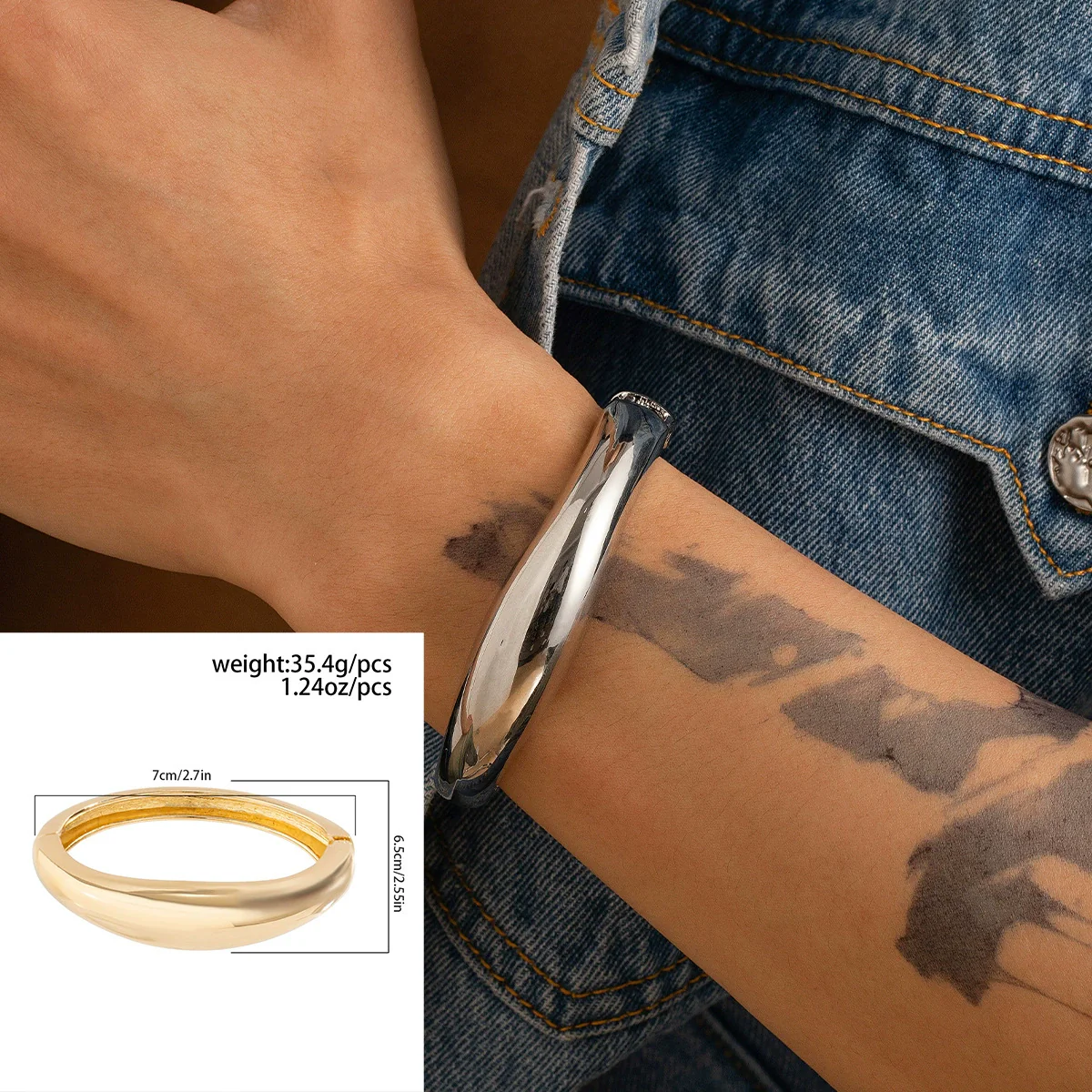 Alloy Hiphop Fashion Glitter Irregular Men's Bracelet With Electroplating - Image 8