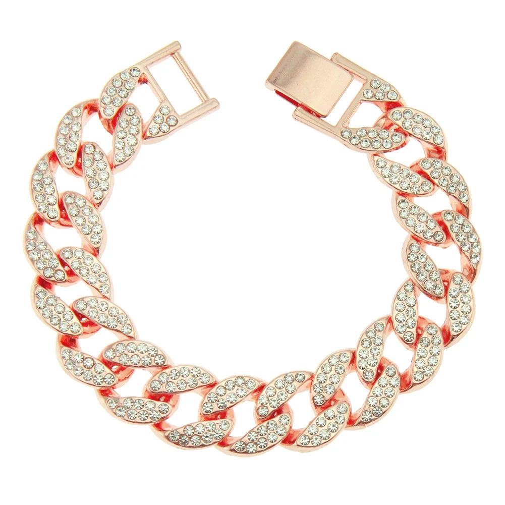 Alloy Hiphop Geometric Diamond Men's Bracelet Jewelry - Image 7