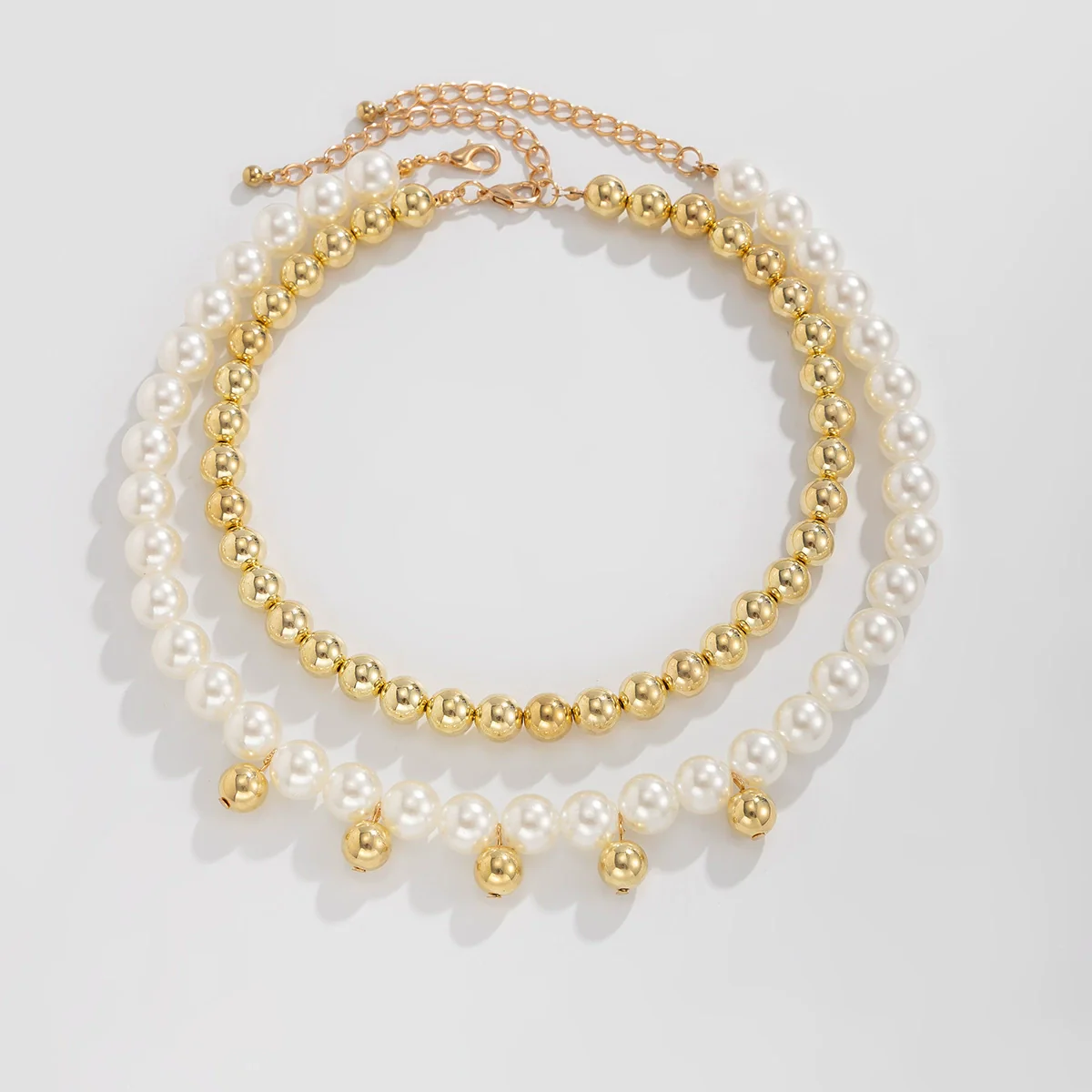 Alloy Imitation Pearl Star Geometric Clavicle Chain Necklace With Electroplating For Women - Image 3