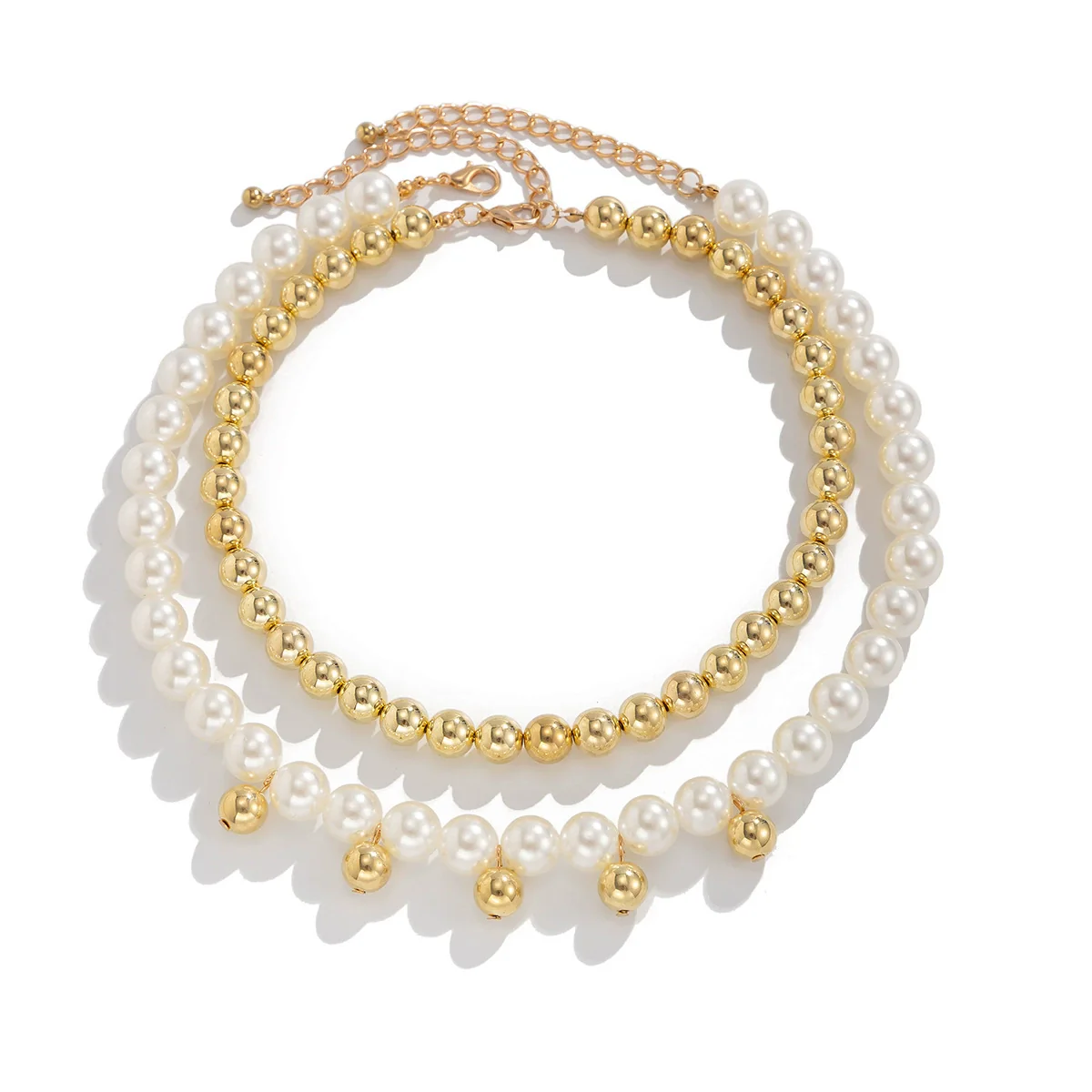 Alloy Imitation Pearl Star Geometric Clavicle Chain Necklace With Electroplating For Women - Image 5
