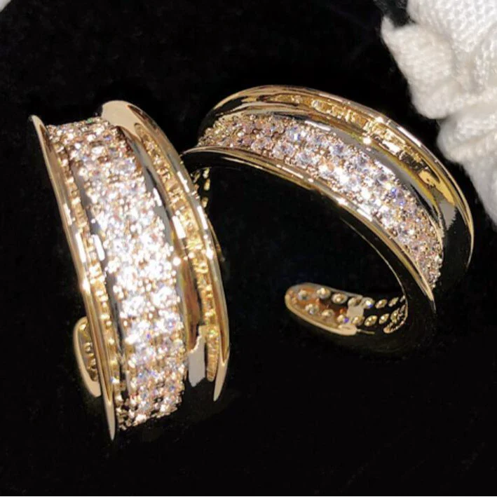 Alloy Jewelry Simple Microinlaid Zircon Star Design Women's Earrings - Image 2