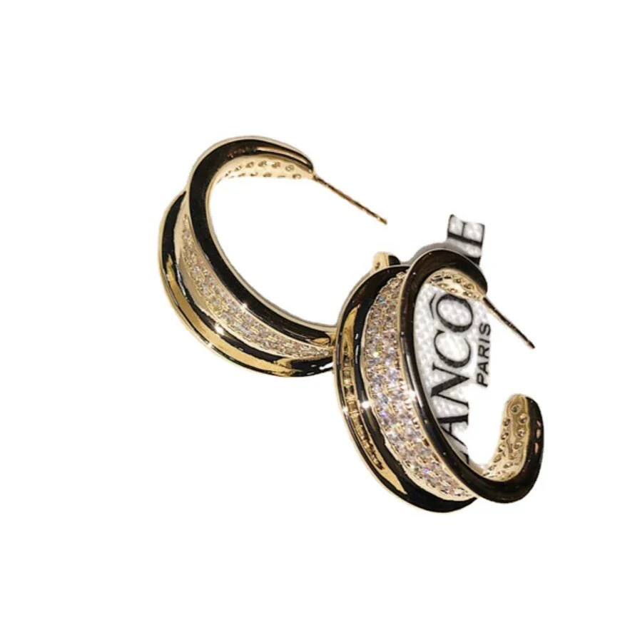 Alloy Jewelry Simple Microinlaid Zircon Star Design Women's Earrings - Image 5