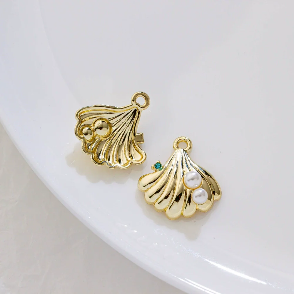 Alloy Joker Pearl Love Shell Pendant Diy Handmade Earrings Necklace Accessories With Electroplating And Animal Style - Image 10