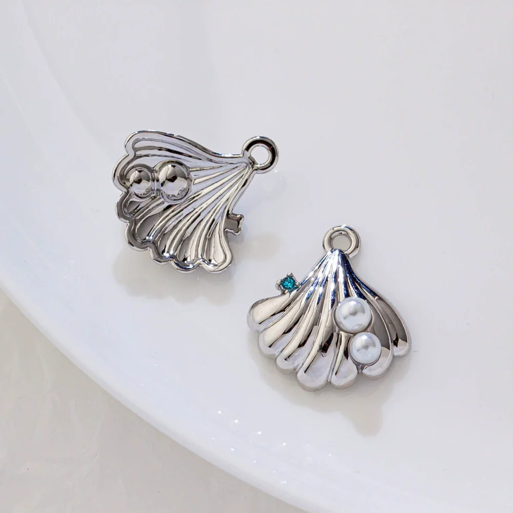 Alloy Joker Pearl Love Shell Pendant Diy Handmade Earrings Necklace Accessories With Electroplating And Animal Style - Image 11