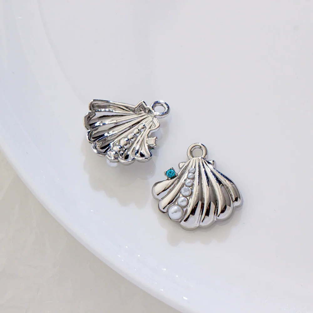 Alloy Joker Pearl Love Shell Pendant Diy Handmade Earrings Necklace Accessories With Electroplating And Animal Style - Image 9