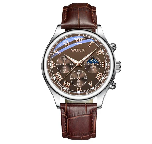 Alloy Leather Men's Business Quartz Watch Waterproof With Pin Buckle And Round Dial - Image 6