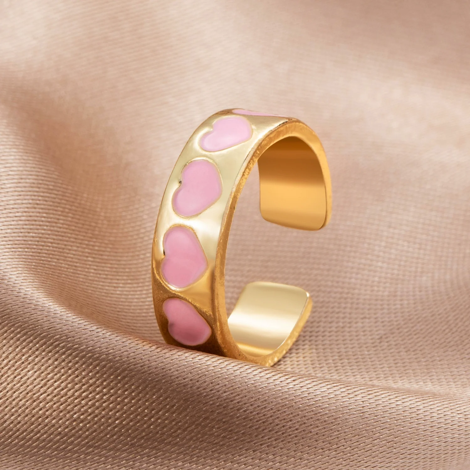 Alloy Love Heart Electroplated Ring Set For Women - Image 2