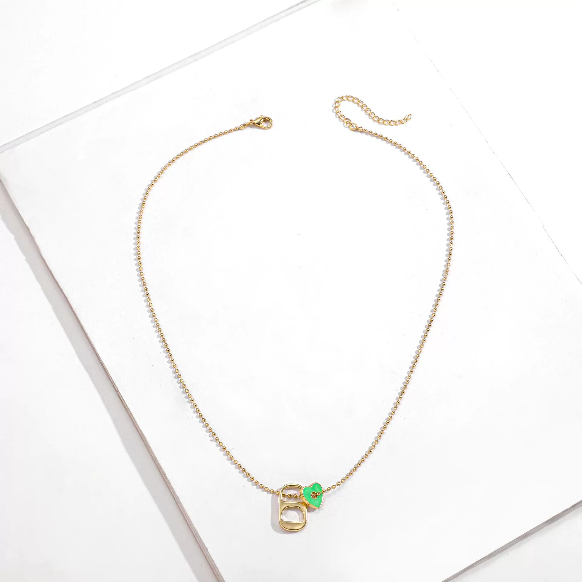 Alloy Love Pendant Necklace With Oil Drop Design And Heart Shape For Women - Image 6