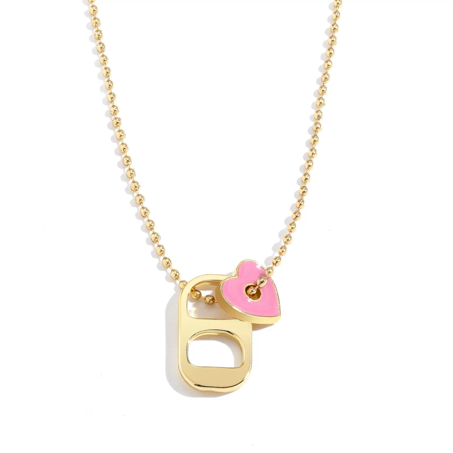 Alloy Love Pendant Necklace With Oil Drop Design And Heart Shape For Women - Image 8