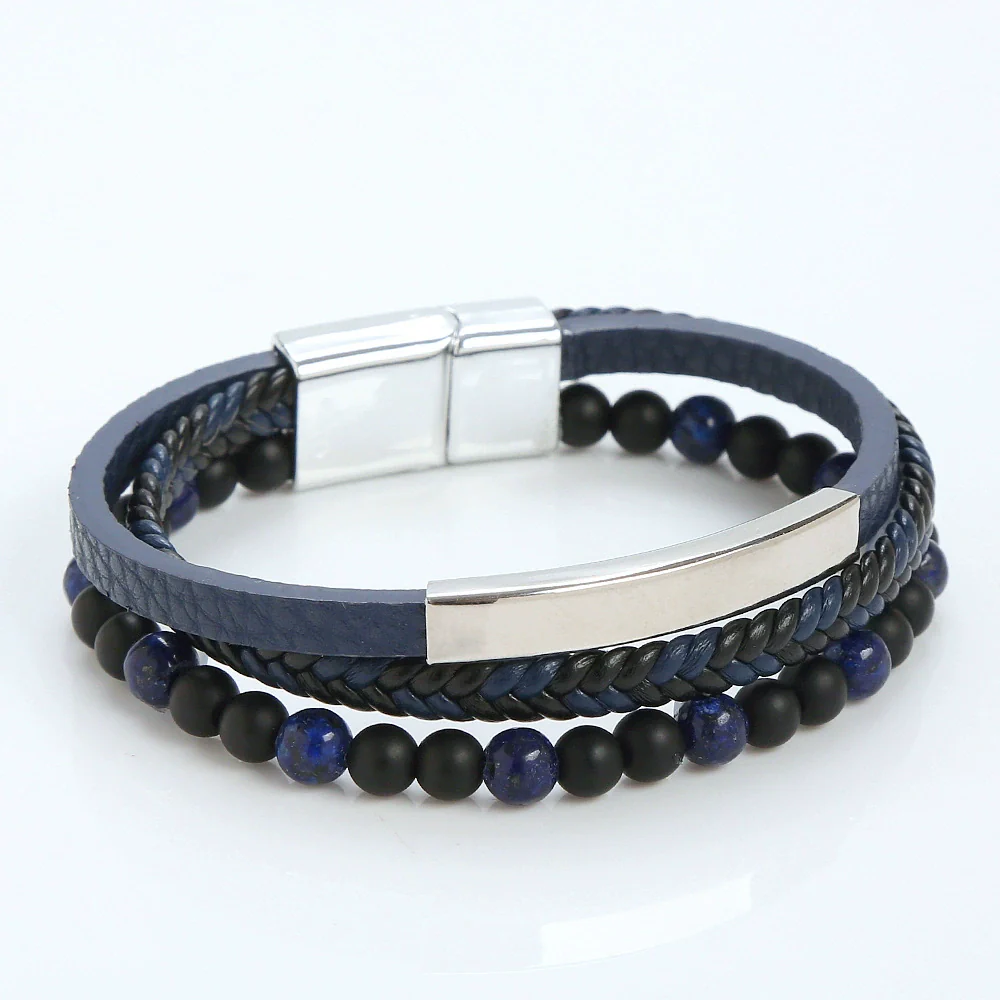 Alloy Magnet Buckle Handwoven Geometric Bracelet For Men And Women - Image 6