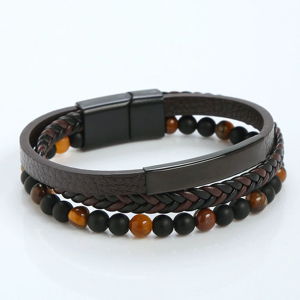 Alloy Magnet Buckle Handwoven Geometric Bracelet For Men And Women - Image 8