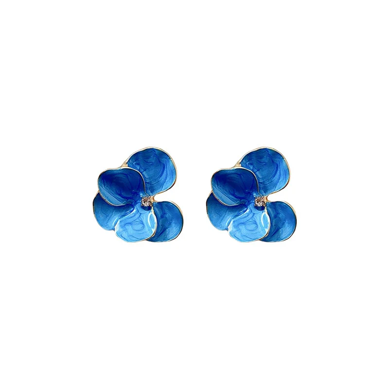 Alloy Medieval Vintage Flower Geometric Dripping Oil Earrings For Women - Image 5