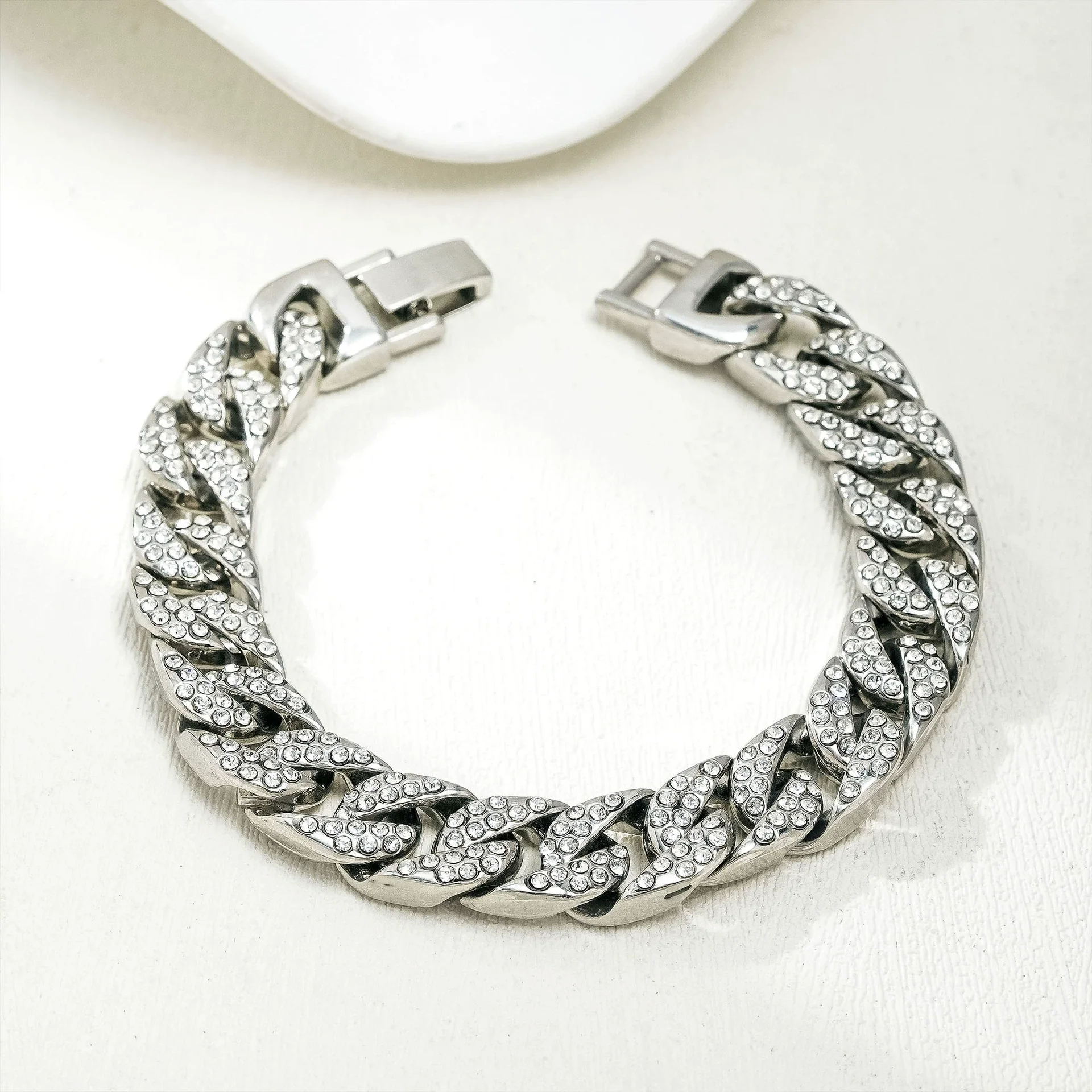 Alloy Men's Hiphop Rap Rock Punk Full Diamond Bracelet Jewelry With Electroplating - Image 7