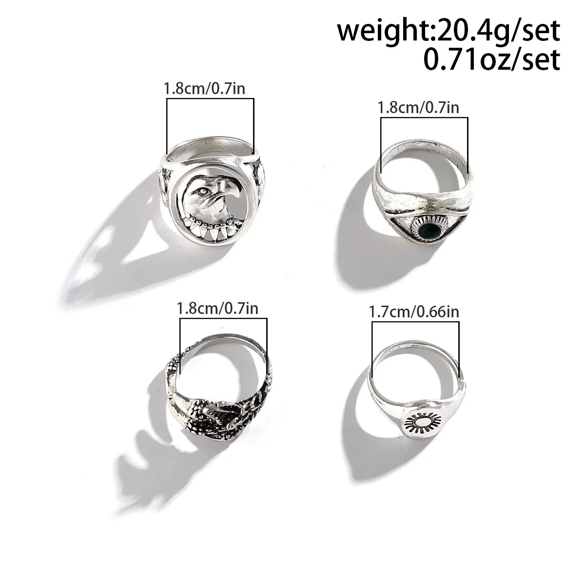 Alloy Men's Jewelry Retro Distressed Animals Zodiac Ring - Image 6