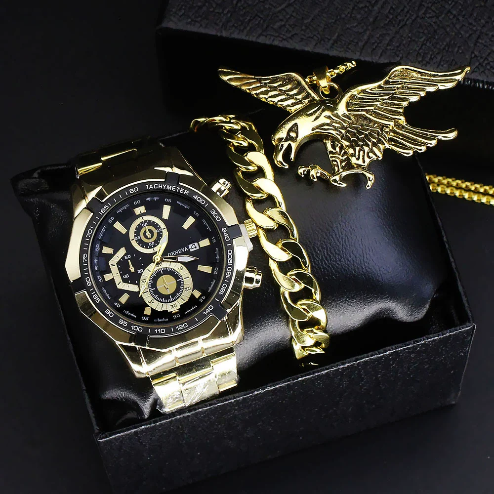 Alloy Men's Sport Quartz Watch With Eagle Pendant And Stainless Steel Buckle - Image 3