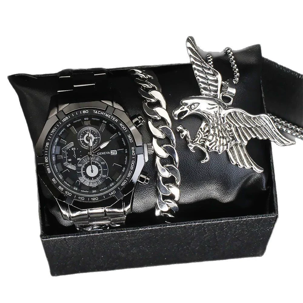 Alloy Men's Sport Quartz Watch With Eagle Pendant And Stainless Steel Buckle - Image 5