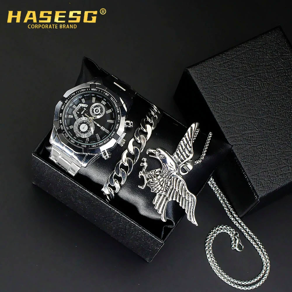 Alloy Men's Sport Quartz Watch With Eagle Pendant And Stainless Steel Buckle - Image 6