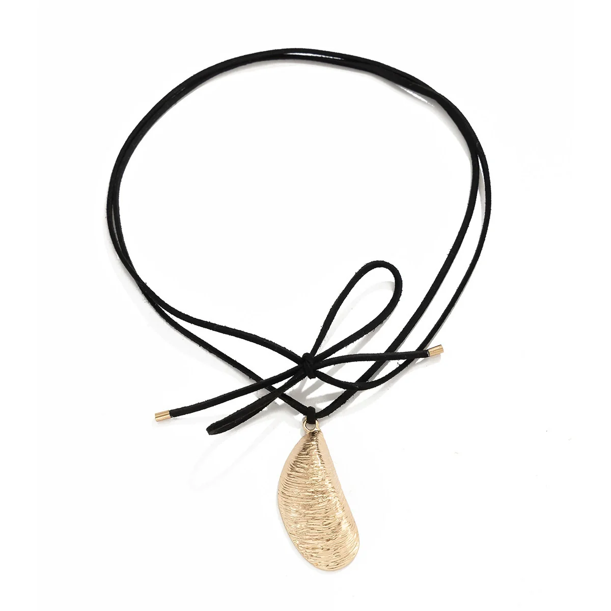 Alloy Metal Asymmetrical Geometric Water Drop Pendant Necklace With Electroplating And Flannel Chain - Image 3