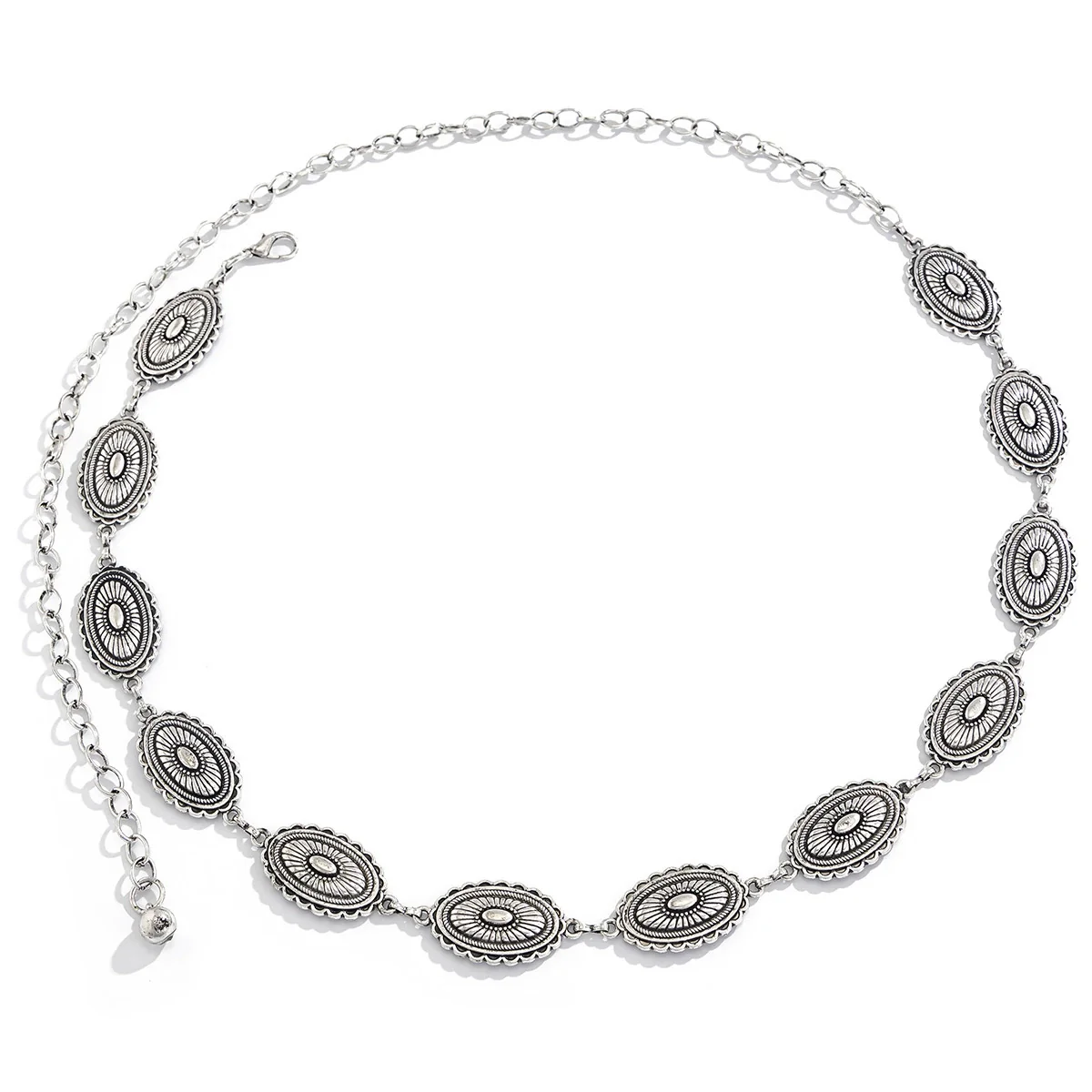 Alloy Metal Carved Geometric Waist Chain For Female - Image 5