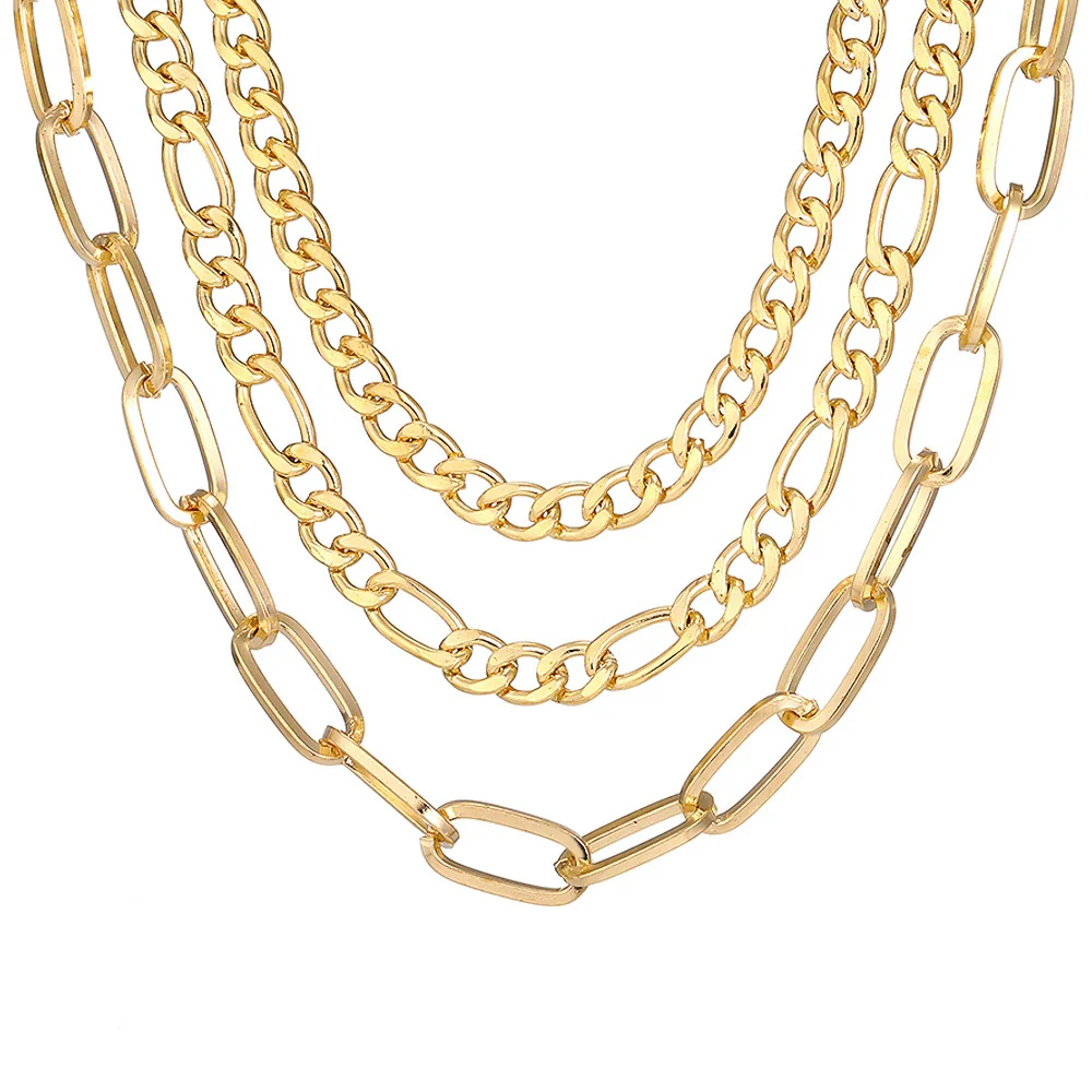 Alloy Metal Women's Multilayered Twist Chain Snake Bone Necklace With Geometric Pattern And Electroplating - Image 5