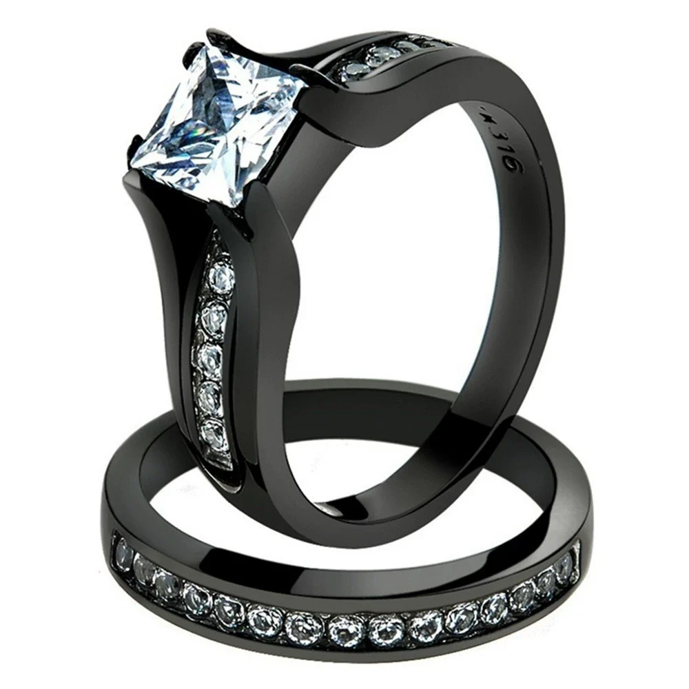 Alloy Minimalist Geometric Inlaid Zircon Ring For Women - Image 2