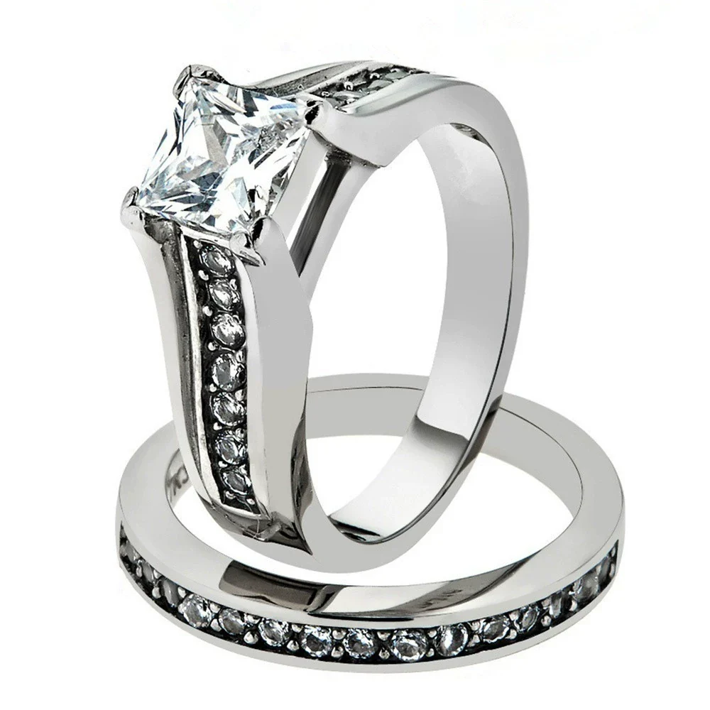 Alloy Minimalist Geometric Inlaid Zircon Ring For Women - Image 3
