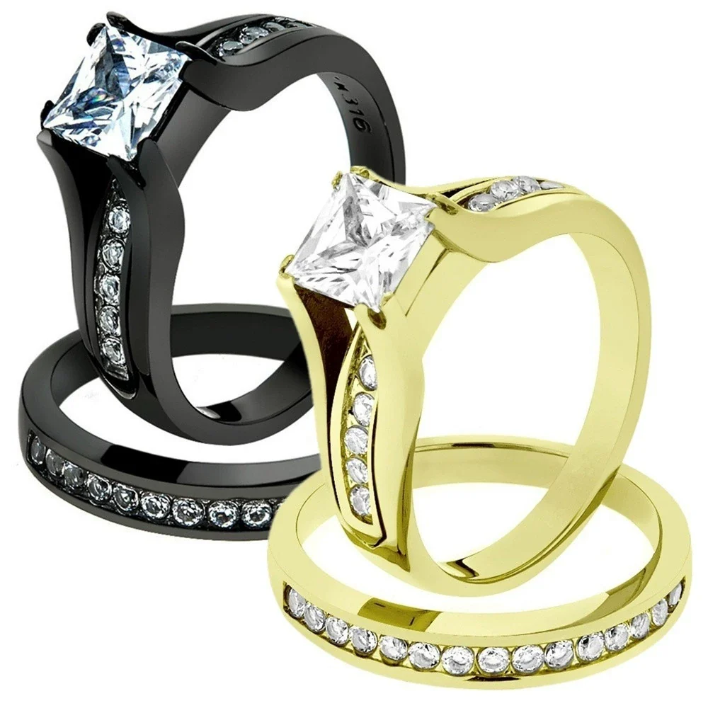 Alloy Minimalist Geometric Inlaid Zircon Ring For Women - Image 4