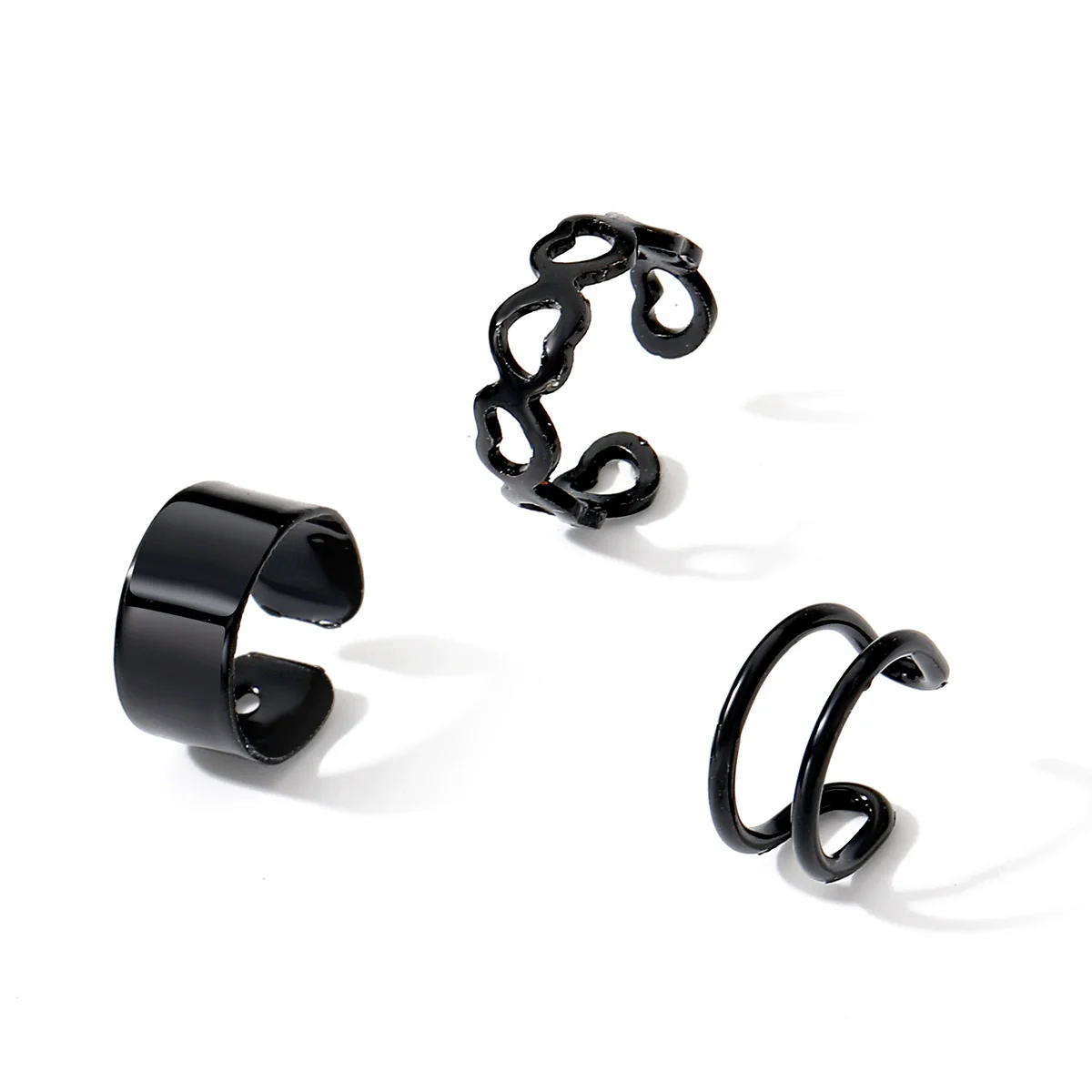 Alloy Nonpierced Ear Clips Sweet Style Geometric Heart Electroplated For Women And Men - Image 8