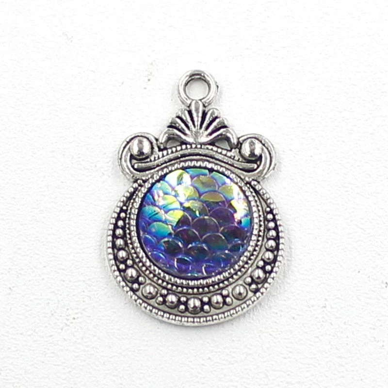 Alloy Ocean Moon Fish Scale Pendant Jewelry Accessories Electroplated With Round Pattern - Image 11