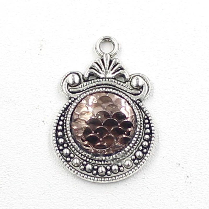 Alloy Ocean Moon Fish Scale Pendant Jewelry Accessories Electroplated With Round Pattern - Image 12