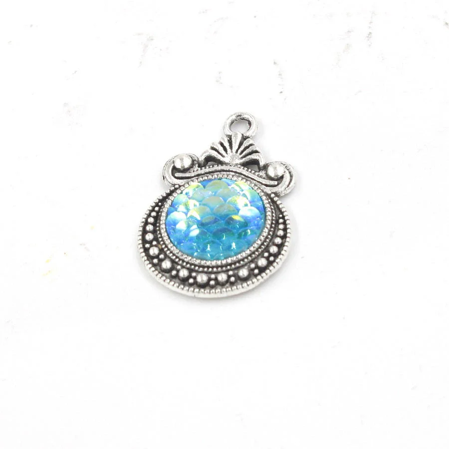 Alloy Ocean Moon Fish Scale Pendant Jewelry Accessories Electroplated With Round Pattern - Image 13