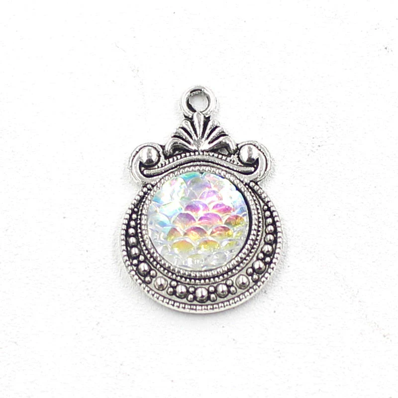 Alloy Ocean Moon Fish Scale Pendant Jewelry Accessories Electroplated With Round Pattern - Image 6