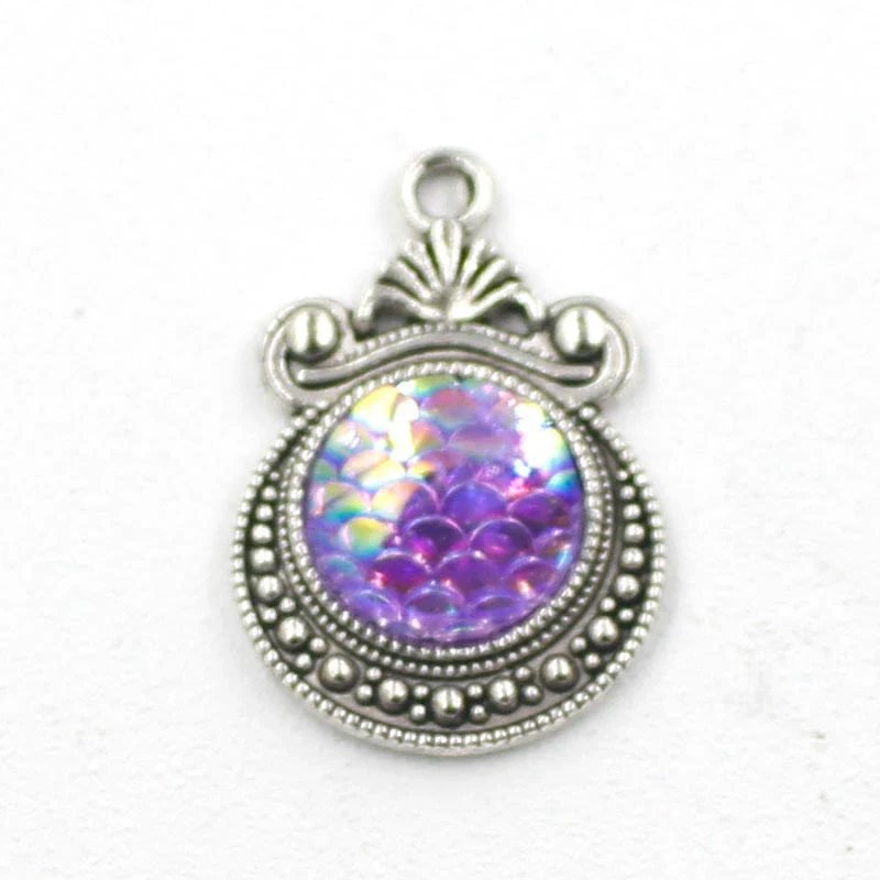 Alloy Ocean Moon Fish Scale Pendant Jewelry Accessories Electroplated With Round Pattern - Image 7