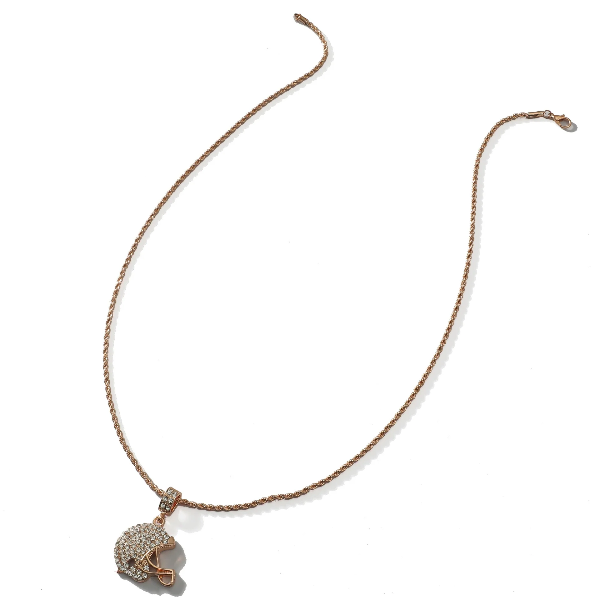 Alloy Olive Cap Pendant Hip Hop Diamond Rugby Men's Necklace With Twist Chain - Image 3