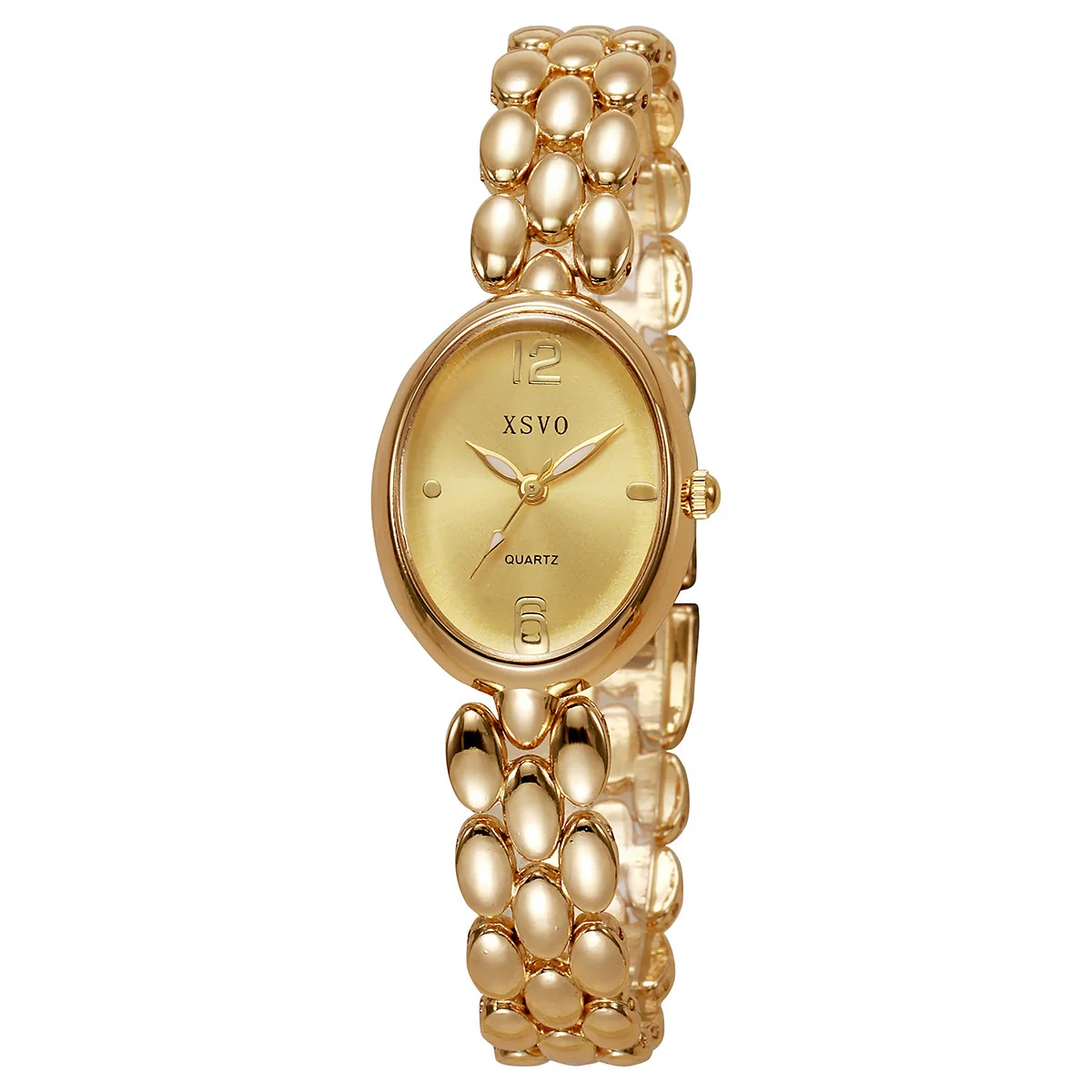 Alloy Oval Dial Women's Quartz Watch With Alloy Bracelet And Single Folding Buckle Fashion Style - Image 5