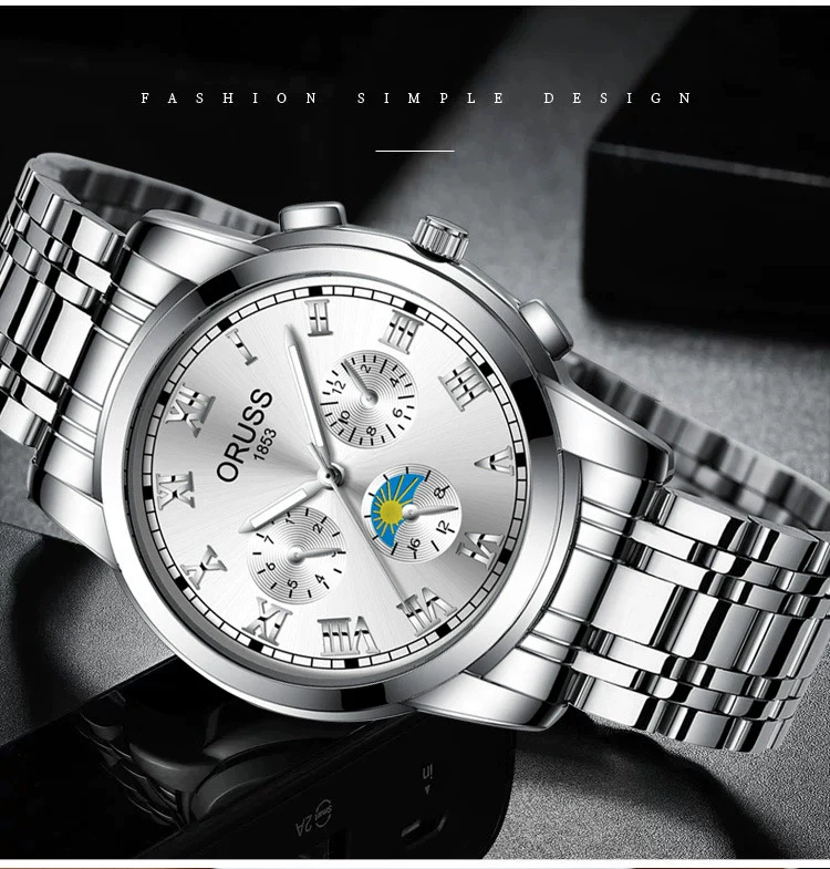 Alloy Quartz And Mechanical Wrist Watch Round Dial Pointer Display Mineral Strengthened Glass Mirror For Men - Image 8