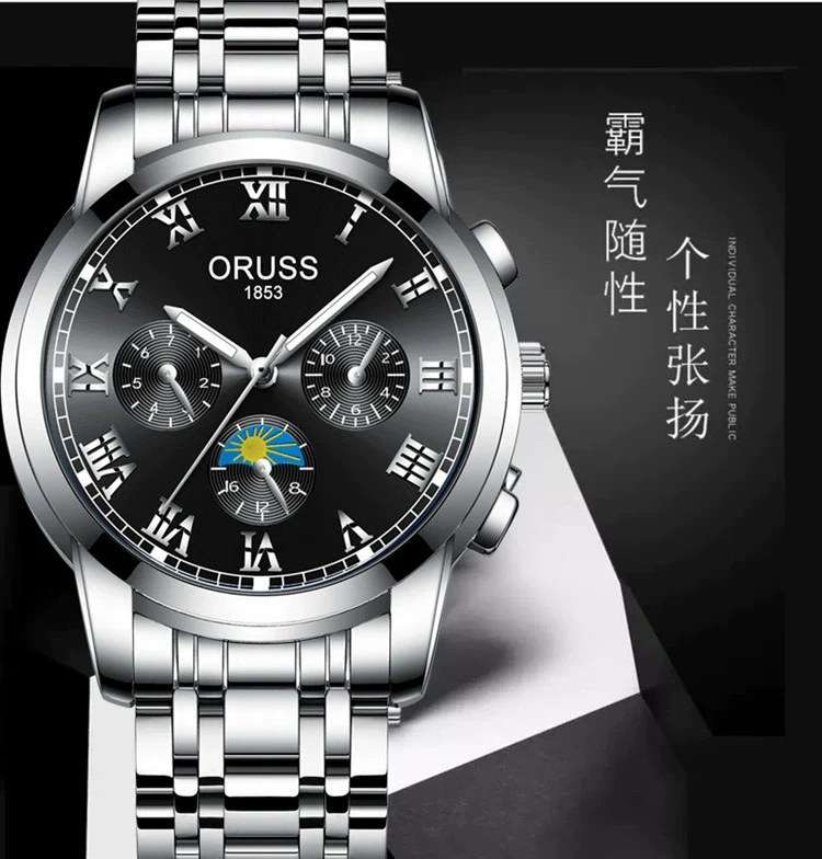 Alloy Quartz And Mechanical Wrist Watch Round Dial Pointer Display Mineral Strengthened Glass Mirror For Men - Image 9