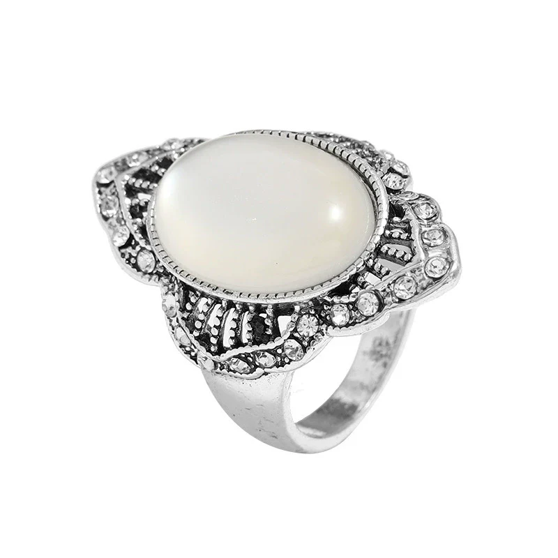Alloy Retro Fashion Hollow Rhombus Electroplated Unisex Ring - Image 6